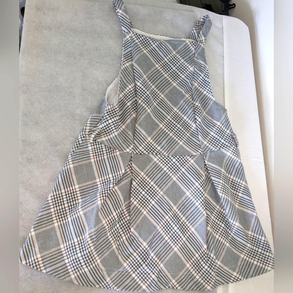 Paisley Lane Girls Gray Plaid Jumper Dress
